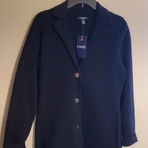Chaps Black 3-Button Sweater / Cardigan / Jacket, Size M - NWT